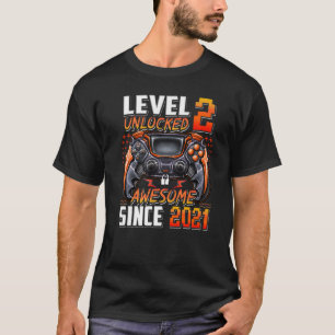 Level 2 Unlocked Awesome Since 2021 2nd Birthday G T-Shirt