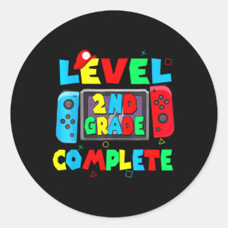 Level 2nd Grade Complete Last Day Of School Video  Classic Round Sticker