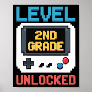 Level 2nd Grade Unlocked Ck To School Gamer Boys 1 Poster