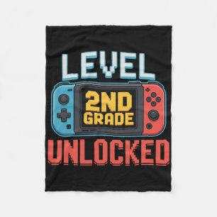 Level 2nd Grade Unlocked Ck To School Gamer Boys Fleece Blanket