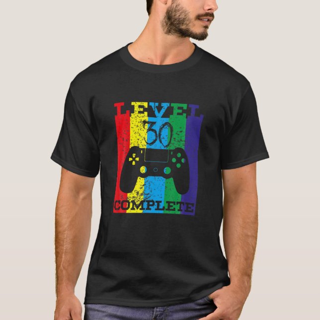 Level 30 Complete 1990 Gamer Games Controller Gift T-Shirt (Front)