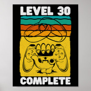 Level 30 Complete Gamer - Vintage 30th Wedding Ann Poster