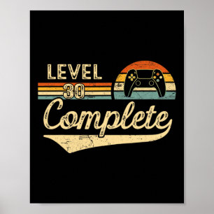 Level 30 Complete Vintage 30th Wedding Anniversary Poster