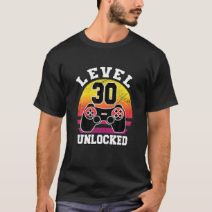 Level 30 Unlocked 30 Years Old Retro 80S 30Th Birt T-Shirt