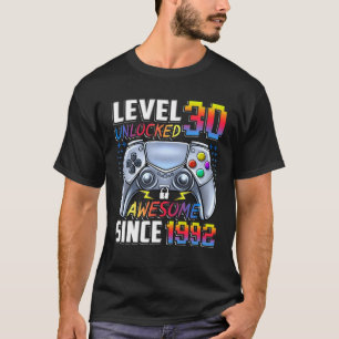 Level 30 Unlocked Awesome Since 1992 30Th Birthday T-Shirt