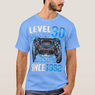 Level 30 Unlocked Awesome Since 1992 30th Birthday T-Shirt