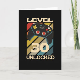 Level 30 Unlocked Funny Gaming Card