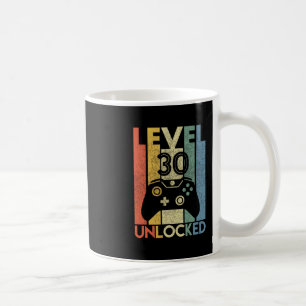 Level 30 Unlocked Funny Video Gamer 30th Birthday Coffee Mug