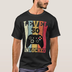 Level 30 Unlocked Funny Video Gamer 30Th Birthday T-Shirt