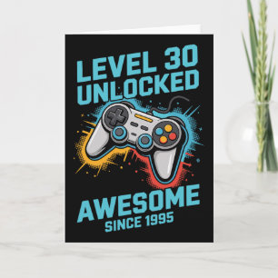 Level 30 Unlocked Gamer 30th Birthday  Card