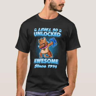 Level 30 Unlocked Gamers Born 1993 Dabbing Cat 30t T-Shirt