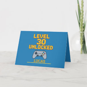 Level 30 Unlocked Personalized Gamer Birthday Card