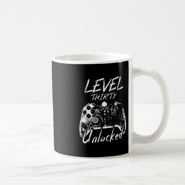 Level 30 Unlocked Shirt 30 Year Old Gift Gamer 30t Coffee Mug (Right)
