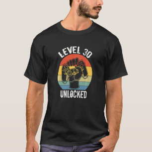 Level 30 Unlocked  Video Gamer 30th Birthday T-Shirt