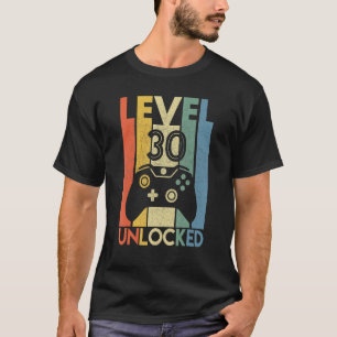 Level 30 Unlocked  Video Gamer 30th Birthday T-Shirt