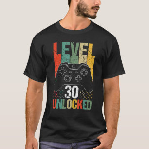Level 30 Unlocked Video Gamer 30th Birthday T-Shirt