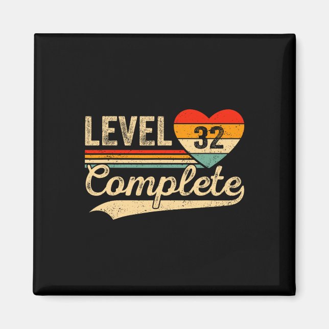 Level 32 Complete 32 Years Video Gamer Wedding Ann Magnet (Front)