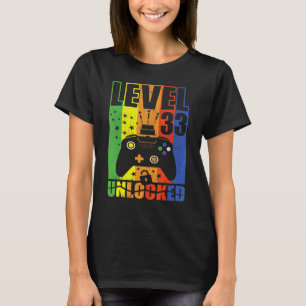 Level 33 Unlocked Birthday Level Up 33rd Birthday T-Shirt