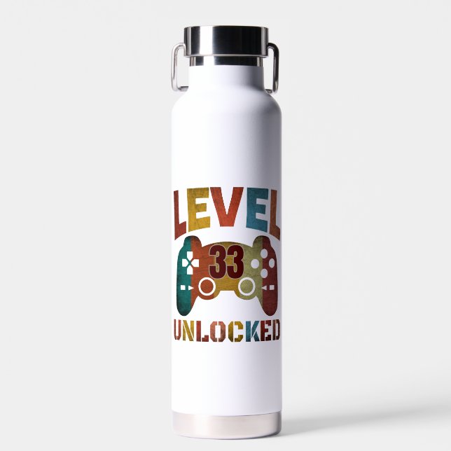 LEVEL 33 UNLOCKED   WATER BOTTLE (Front)