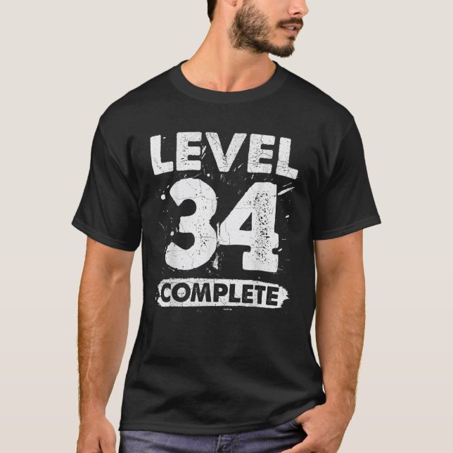 Level 34 Complete 34th wedding anniversary 34 year T-Shirt (Front)