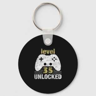 Level 35 Unlocked 35th Birthday 35 Year Old Gift F Key Ring