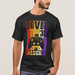 Level 35 Unlocked Birthday Level Up 35th Birthday T-Shirt