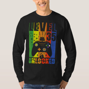 Level 35 Unlocked Birthday Level Up 35th Birthday  T-Shirt