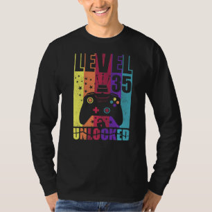 Level 35 Unlocked Birthday Level Up 35th Birthday  T-Shirt