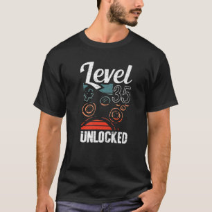 Level 35 Unlocked Video Gamer Lovers 35Th Birthday T-Shirt