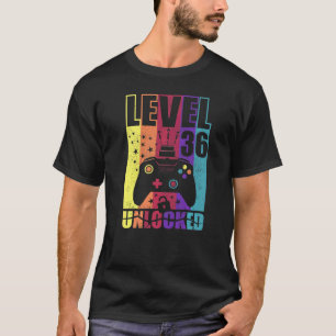 Level 36 Unlocked Birthday Level Up 36th Birthday T-Shirt