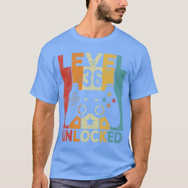 Level 36 Unlocked Gaming Controller 36th Birthday  T-Shirt (Front)