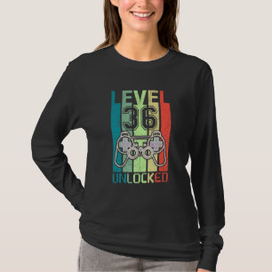 Level 36 Unlocked Video Gamer 36th Birthday Tee
