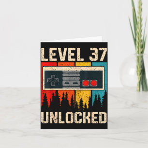 Level 37 Unlocked Video Game Controller Birthday M Card