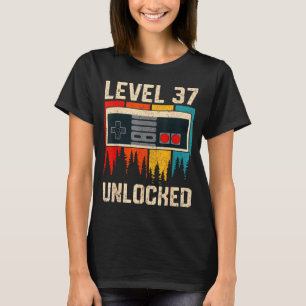Level 37 Unlocked Video Game Controller Birthday M T-Shirt