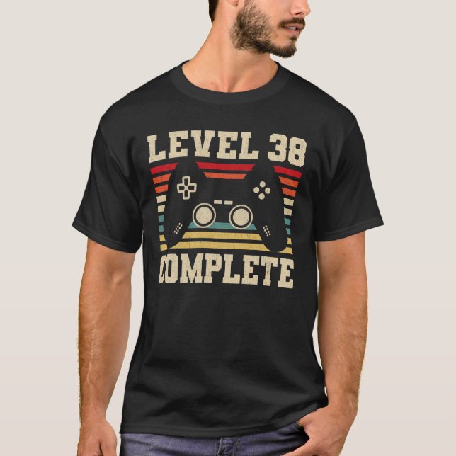 Level 38 Complete 38th Anniversary Video Gamer  T-Shirt (Front)