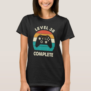 Level 38 Complete Video Gamer  38th Wedding Aniver T-Shirt
