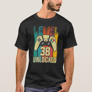 Level 38 Unlocked Video Gamer 38th Birthday T-Shirt