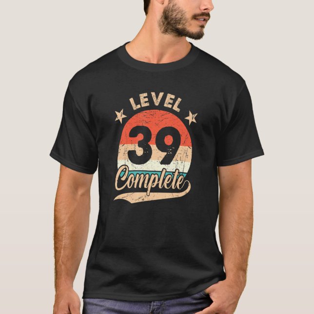Level 39 Complete Retro 39th Wedding Aniversary Fo T-Shirt (Front)