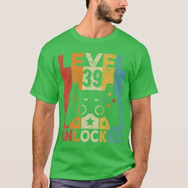 Level 39 Unlocked Gaming Controller 39th Birthday  T-Shirt (Front)