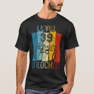 Level 39 Unlocked Video Gamer 39th Birthday T-Shirt