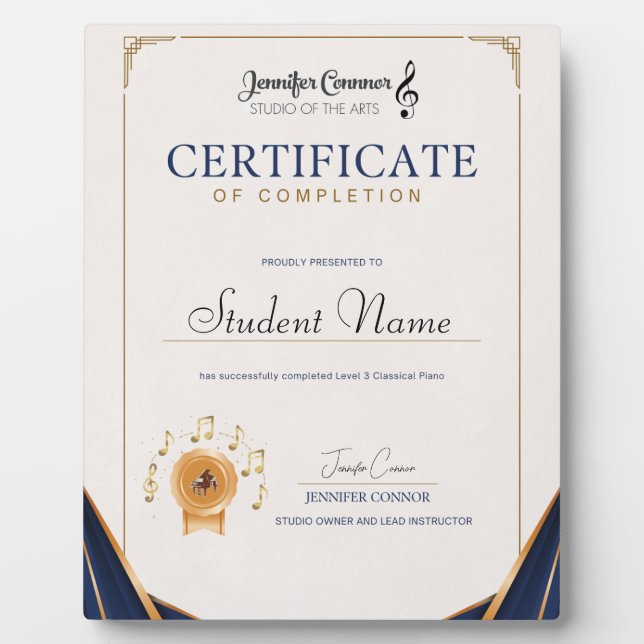 Level 3 Piano Plaque (Front)