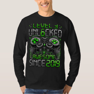 Level 3 Unlocked Awesome Since 2019 3rd Birthday T-Shirt