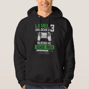Level 3 Unlocked Awesome Since 2019 Gamer 3rd Birt Hoodie