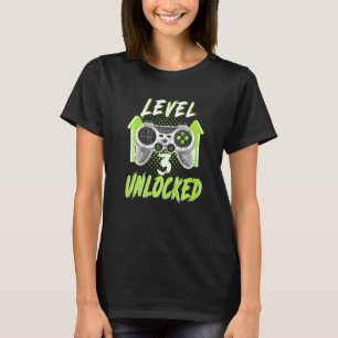 Level 3 Unlocked Birthday Boy 3 Year Old Video Gam T-Shirt