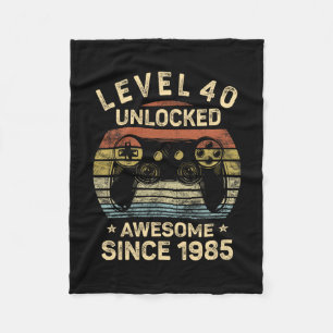 Level 40 Unlocked 40th Birthday 40 Year Old Gifts Fleece Blanket