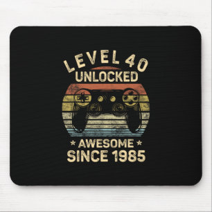 Level 40 Unlocked 40th Birthday 40 Year Old Gifts Mouse Pad