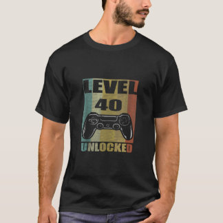 Level 40 Unlocked Awesome Since 1984 40 Birthday T T-Shirt