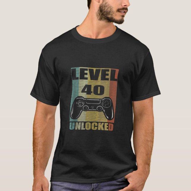 Level 40 Unlocked Awesome Since 1984 40 Birthday T T-Shirt (Front)