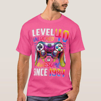 Level 40 Unlocked Awesome Since 1984 40th Birthday T-Shirt