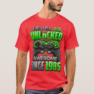 Level 40 Unlocked Awesome Since 1985 40th Birthday T-Shirt